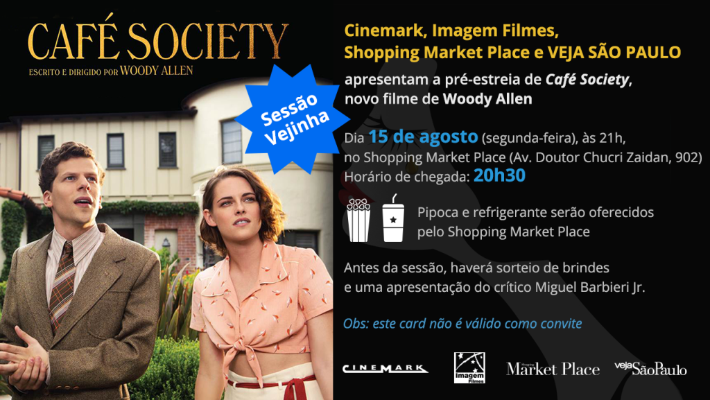 Sessão Vejinha: quer ir à pré-estreia de ‘Café Society’, novo filme de Woody Allen? Saiba como participar