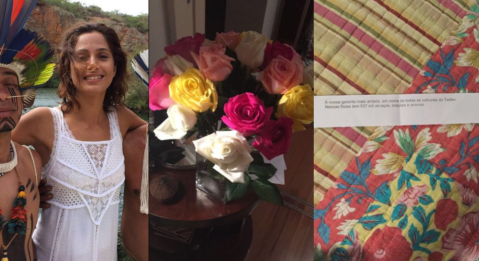 Camila Pitanga ganha surpresa fofa de um de seus seguidores no Twitter e agradece