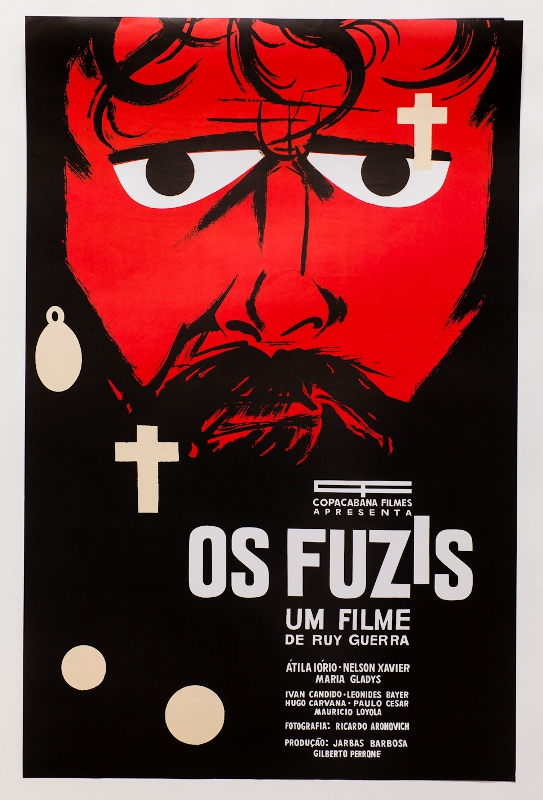 Cartaz do filme Os Fuzis (1963), de Ruy Guerra, com ilustração de Ziraldo Cartaz do filme Os Fuzis (1963), de Ruy Guerra, com ilustração de Ziraldo