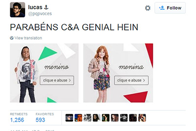 Site da C&A provoca polêmica na internet com imagem de crianças