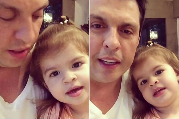 Acredite: a filha de 2 anos do humorista Ceará já sabe imitar Silvio Santos
