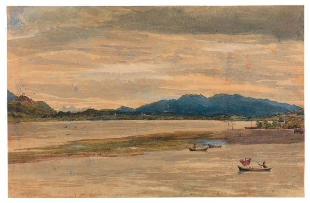 Vista da Ilha do Governador, no Rio, por Landseer: desenhos confiscados após missão Vista da Ilha do Governador, no Rio, por Landseer: desenhos confiscados após missão