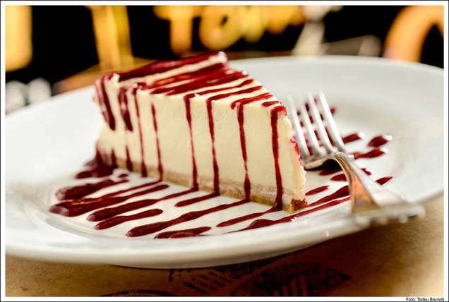 Cheesecake: chef Benny Novak encerra o menu com a guloseima Cheesecake: chef Benny Novak encerra o menu com a guloseima