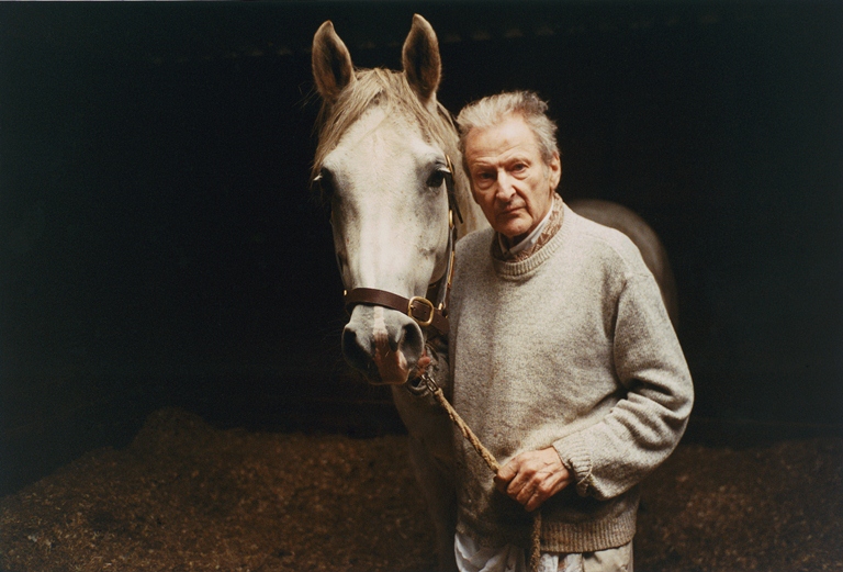 Outra fotografia de Dawson: Lucian Freud com Cavalo Cinza