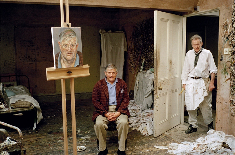 Lucian Freud com David Hockney, também pelas lentes de Dawson