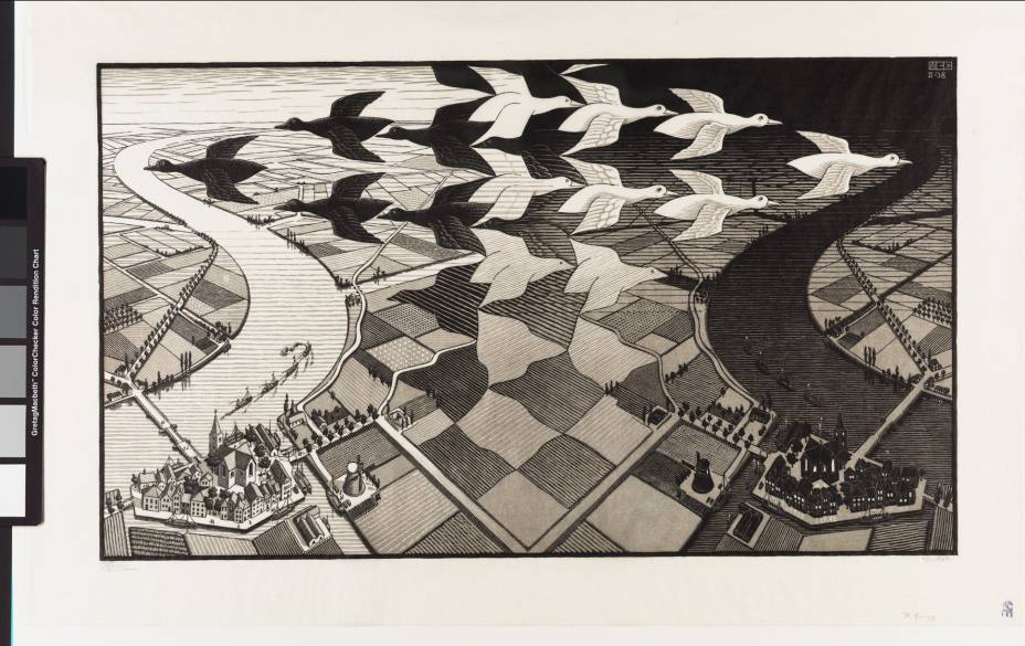 Dia e Noite, de 1938: uma das obras do holandês Maurits Cornelis Escher (1898-1972) Dia e Noite, de 1938: uma das obras do holandês Maurits Cornelis Escher (1898-1972)