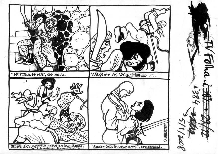 Esboço do primeiro episódio da história “Muchacha”, de janeiro de 2008 Esboço do primeiro episódio da história “Muchacha”, de janeiro de 2008