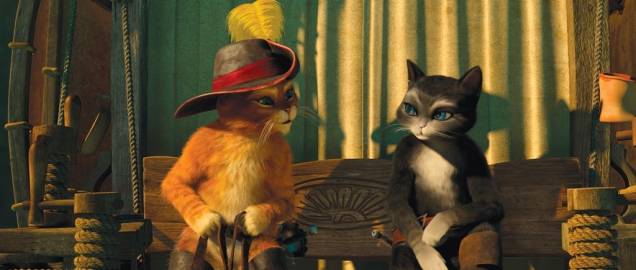 O herói e sua amada em Gato de Botas: filme chega aos cinemas em cópias convencionais e 3D O herói e sua amada em Gato de Botas: filme chega aos cinemas em cópias convencionais e 3D