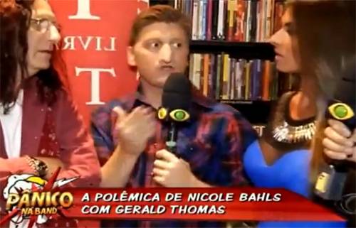 ‘Pânico’ exibe cena de “ataque” de Gerald Thomas a Nicole Bahls e critica imprensa