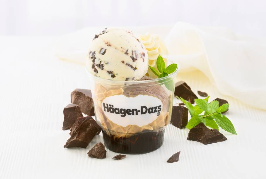 Häagen-Dazs: sorvete de baunilha com chocolate e menta