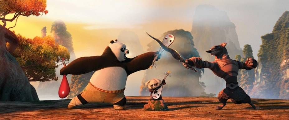 Kung Fu Panda 2: o urso Po mostra agilidade ao enfrentar capangas de um pavão tirano Kung Fu Panda 2: o urso Po mostra agilidade ao enfrentar capangas de um pavão tirano