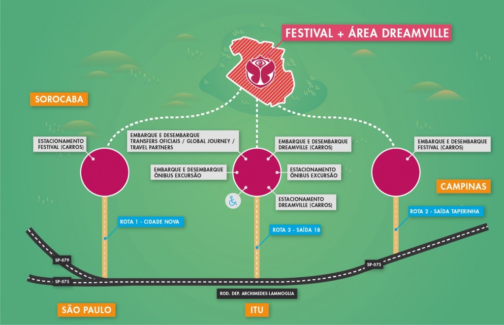 Mapa para chegar ao parque
