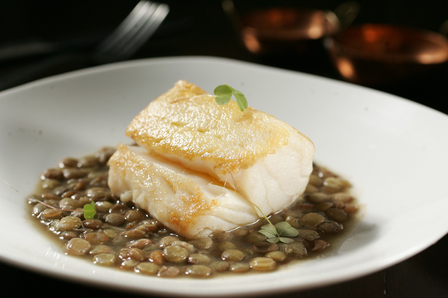 Receita: bacalhau com lentilhas