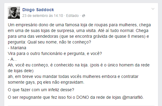 Dono da Maria Filó faz piada com funcionária grávida e provoca polêmica na internet