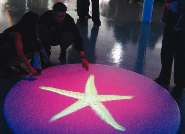 Projeção Mimetic Starfish, de Richard Brow: interatividade Projeção Mimetic Starfish, de Richard Brow: interatividade