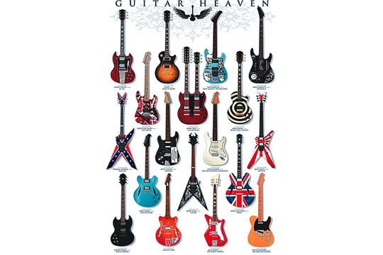 Pôster com imagens de guitarras Pôster com imagens de guitarras
