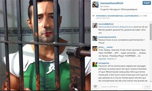 Marcos Oliver, de ‘Teste de Fidelidade’ e ‘A Fazenda’, é preso e publica vídeo no Instagram