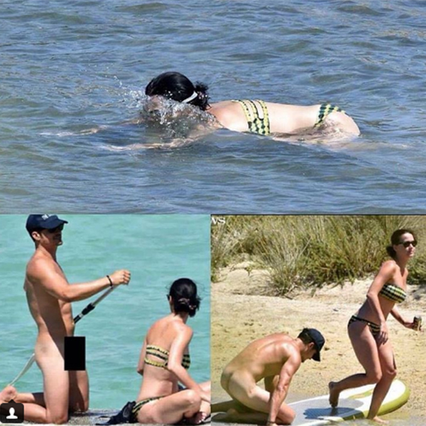 Tabloide publica fotos de Orlando Bloom nu na praia com Katy Perry