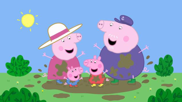 A versão da personagem e sua família que aparece na TV A versão da personagem e sua família que aparece na TV