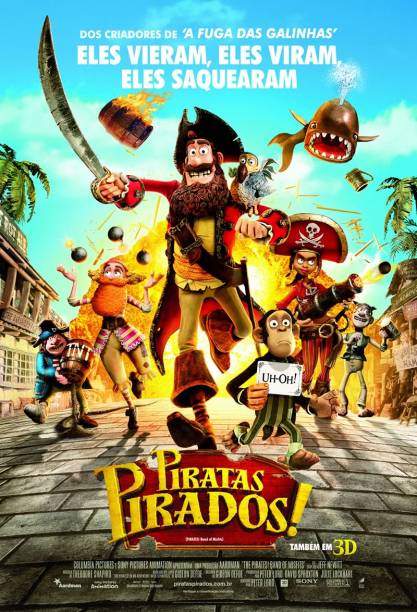 Capitão Pirata, a rainha Vitória (ao fundo) e Charles Darwin: deliciosa anarquia em Piratas Pirados! Capitão Pirata, a rainha Vitória (ao fundo) e Charles Darwin: deliciosa anarquia em Piratas Pirados!