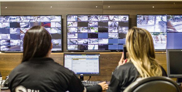 Segurança em portarias: mulher bonita entra