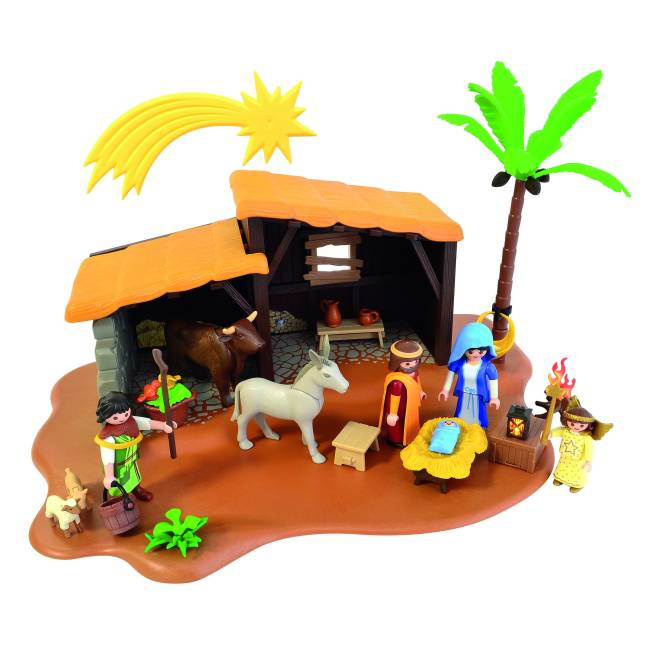 Presépio com bonecos de Playmobil