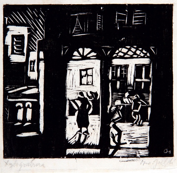 A xilogravura Luzes, de 1930 A xilogravura Luzes, de 1930