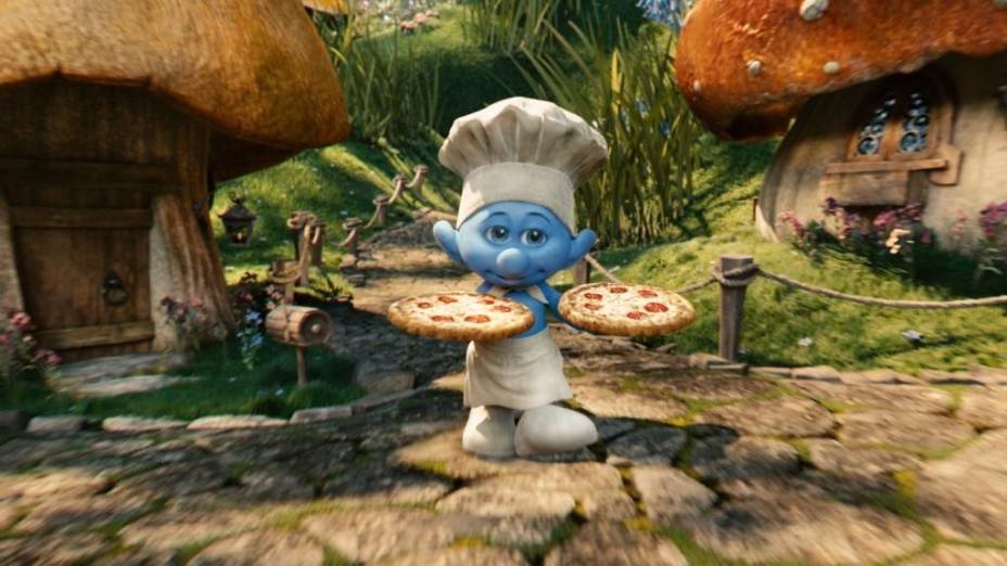 Os Smurfs: personagens tem três maçãs de altura Os Smurfs: personagens tem três maçãs de altura