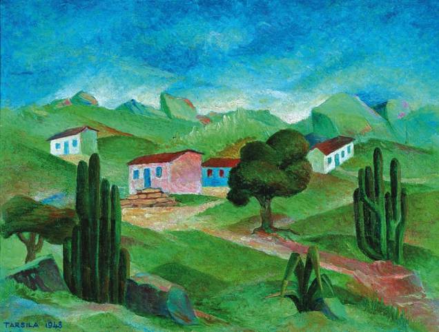 Paisagem, óleo pintado por Tarsila do Amaral em 1948, integra a mostra O Retorno da Coleção Tamagni Paisagem, óleo pintado por Tarsila do Amaral em 1948, integra a mostra O Retorno da Coleção Tamagni