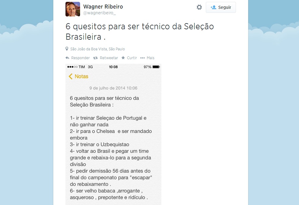 “Não recomendaria o Felipão nem para ser técnico do Jaboticabal” diz empresário de Neymar