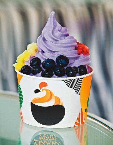 Gelado de mirtilo mais frutas: cada porção de 100 gramas tem 85 calorias Gelado de mirtilo mais frutas: cada porção de 100 gramas tem 85 calorias