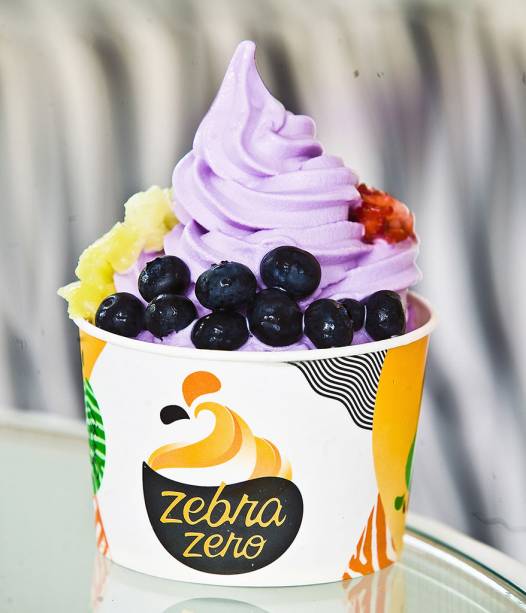 Frozen yogurt de mirtilo mais frutas Frozen yogurt de mirtilo mais frutas