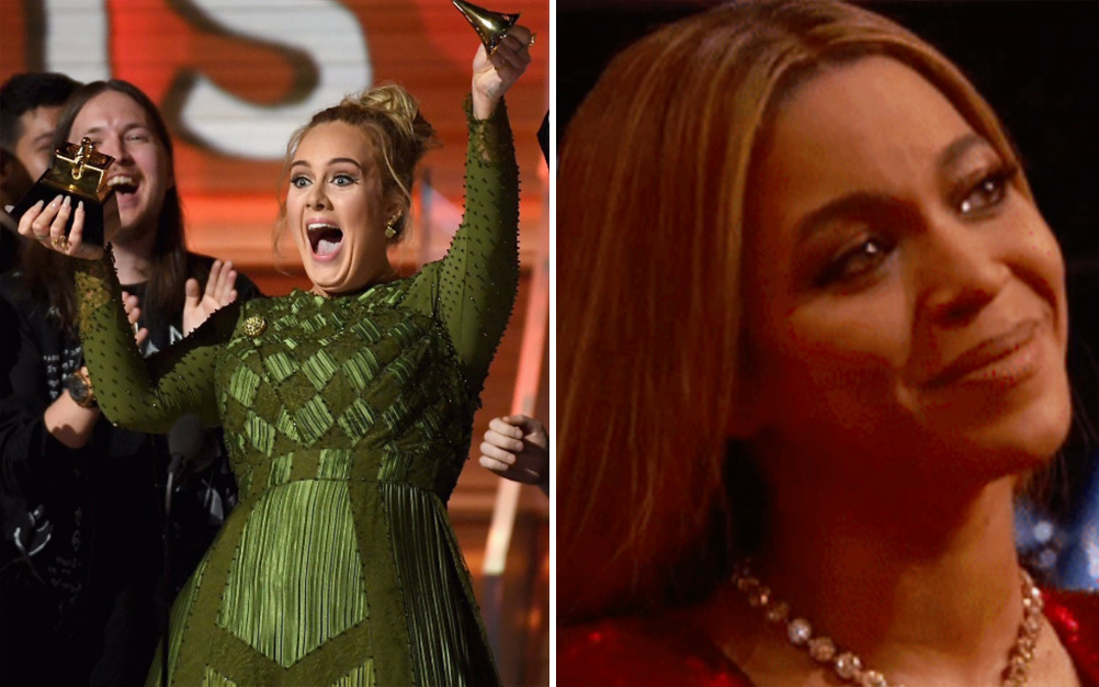 Adele realmente dividiu o troféu do Grammy com a Beyoncé?