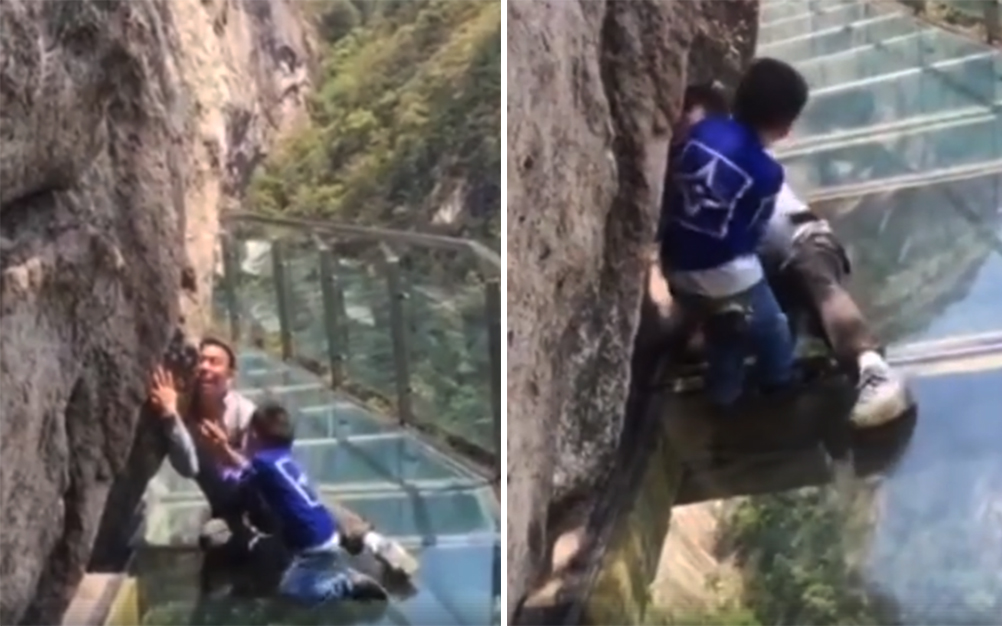 Pai morre de medo de altura em vídeo que está dividindo opiniões