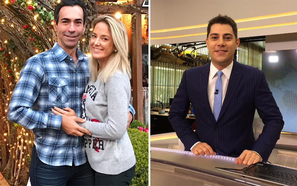 César Tralli rouba a cena com Ticiane e Evaristo Costa faz piada