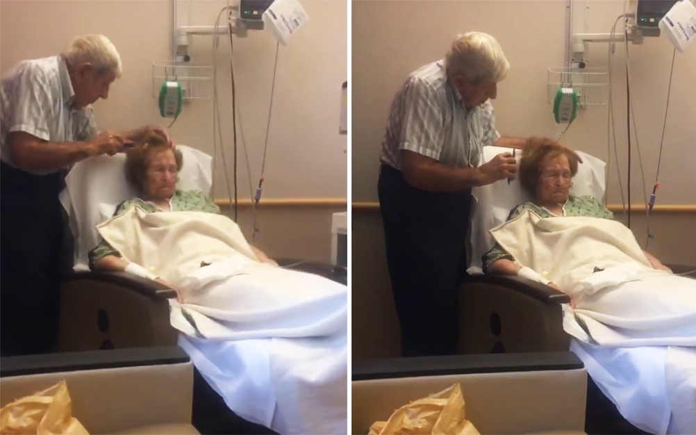 Marido penteia cabelo da mulher doente em vídeo no YouTube