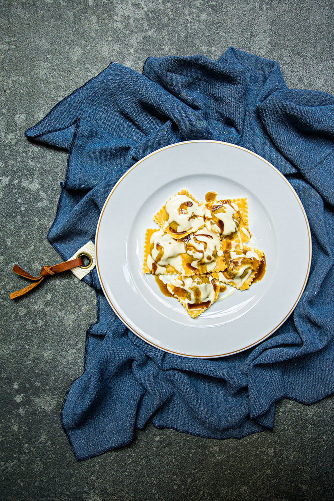 Tortelli de vitelo do cinco-estrelas Fasano