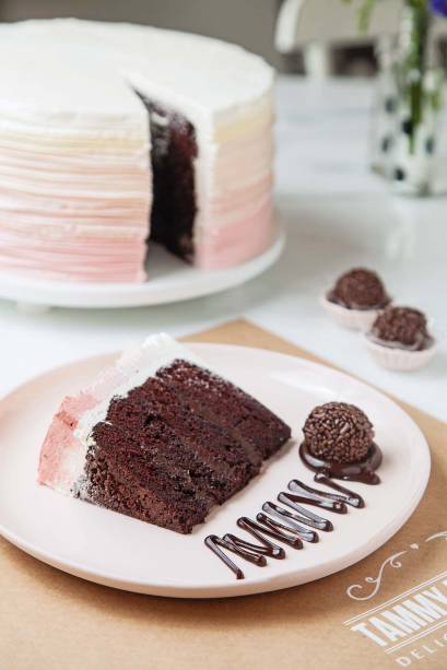 Bolo de brigadeiro: cobertura degradê