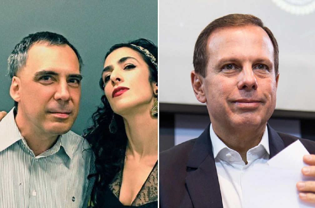 Imagem mostra Arnaldo Antunes, Marisa Monte e João Doria, em montagem