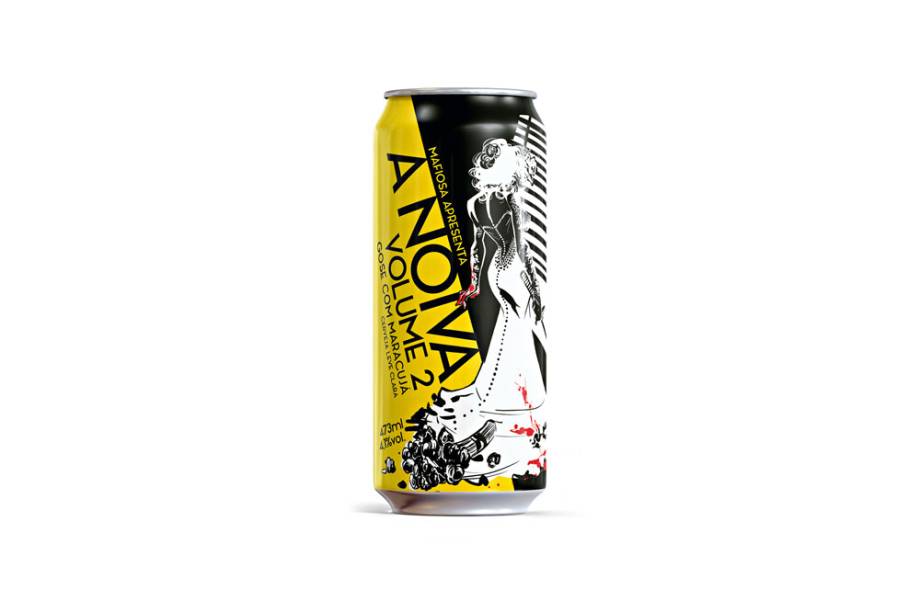 A Noiva — Volume 2 (Mafiosa): refrescante,segue o estilo gose, com malte de trigo mais maracujá. Preço médio: R$ 29,90