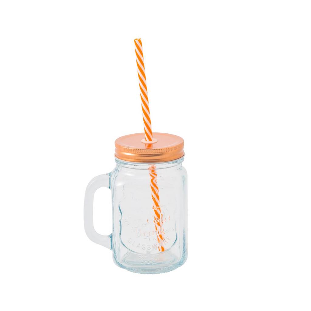 Caneca com tampa e canudo Cobre 450 ml – 10,90 ZODIO