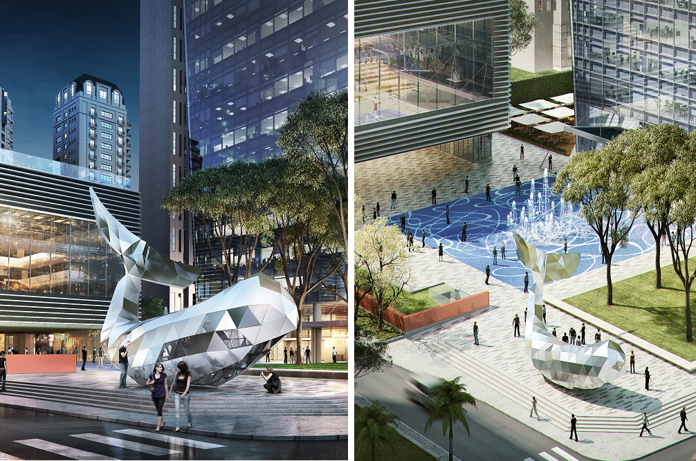 Faria Lima terá praça com escultura de baleia em tamanho natural