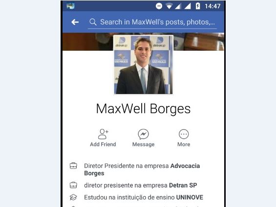 Justiça determina retirada do ar de perfil falso de presidente do Detran