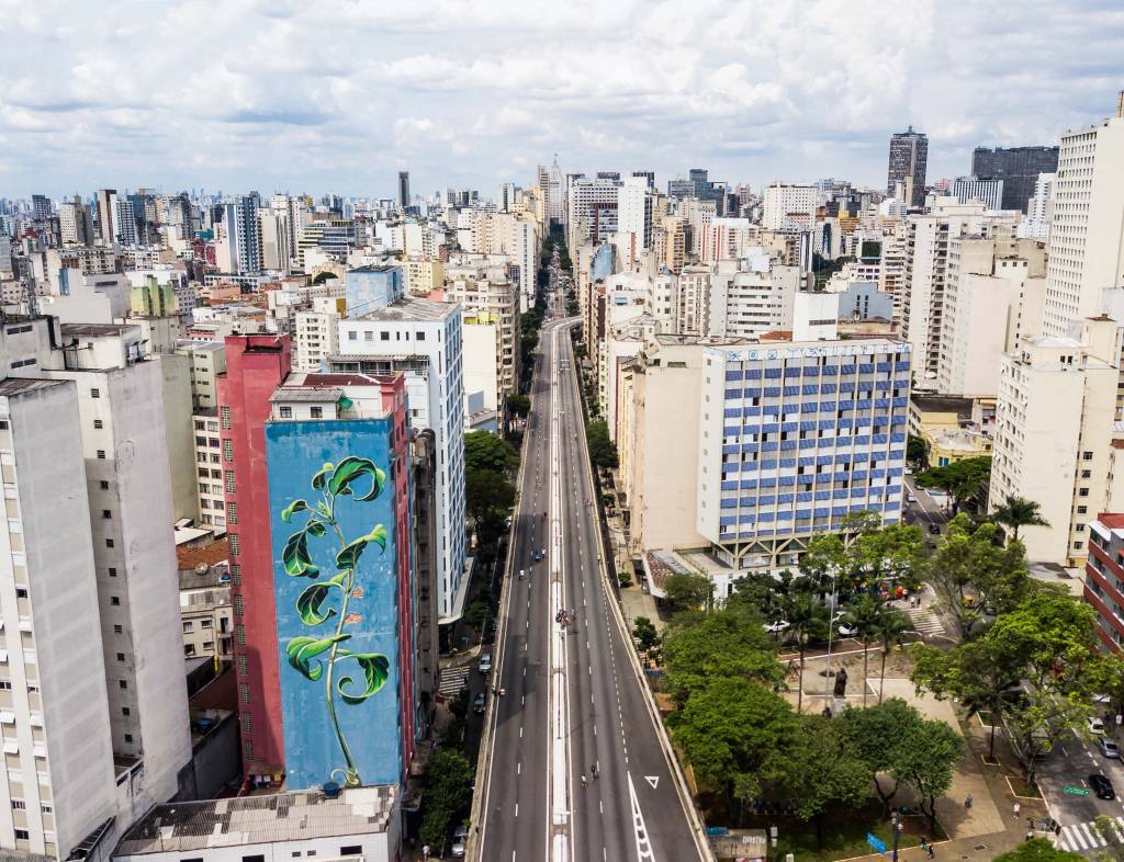 O Minhocão visto de cima