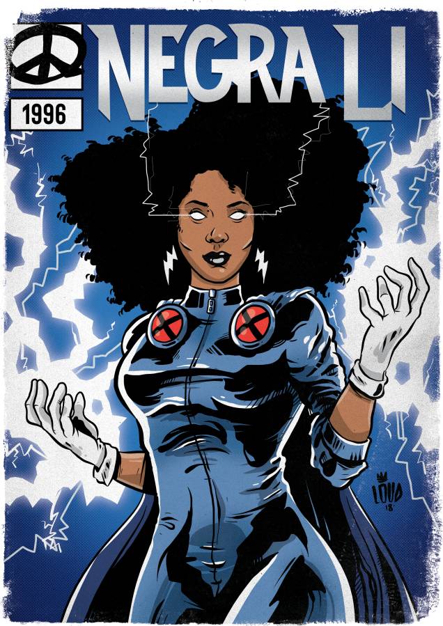 Negra Li tomou a forma de Tempestade, uma das principais mutantes do grupo X-Men Negra Li tomou a forma de Tempestade, uma das principais mutantes do grupo X-Men