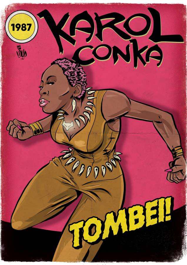 Uma das principais representantes do rap feminino no Brasil, Karol Conká foi desenhada como Vixen, a primeira super-heroína afro-americana da DC Comics Uma das principais representantes do rap feminino no Brasil, Karol Conká foi desenhada como Vixen, a primeira super-heroína afro-americana da DC Comics