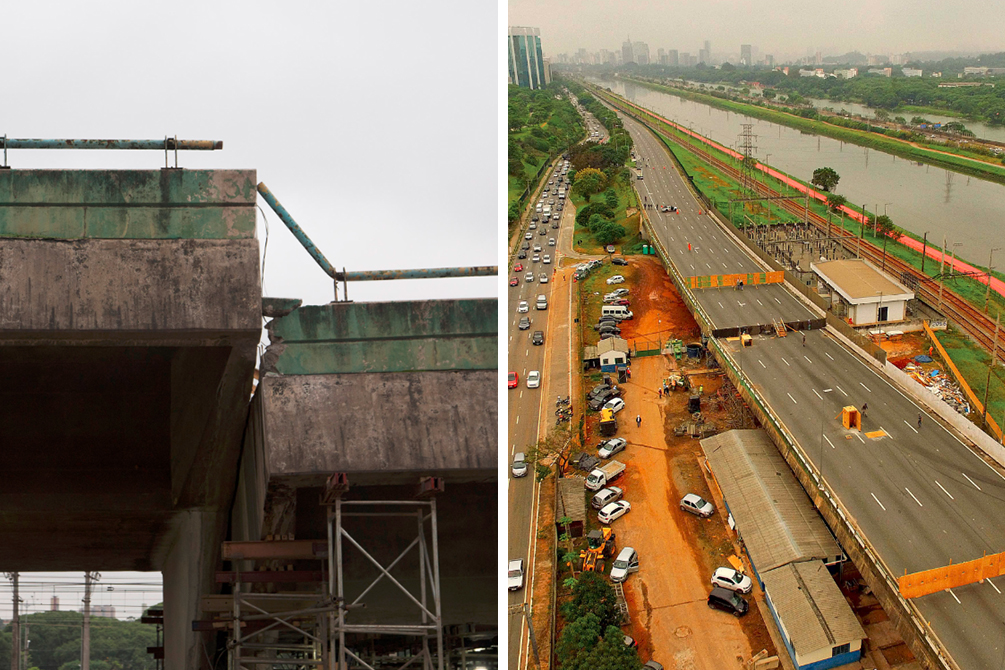 Pista expressa da Marginal Pinheiros deve ser reaberta em maio