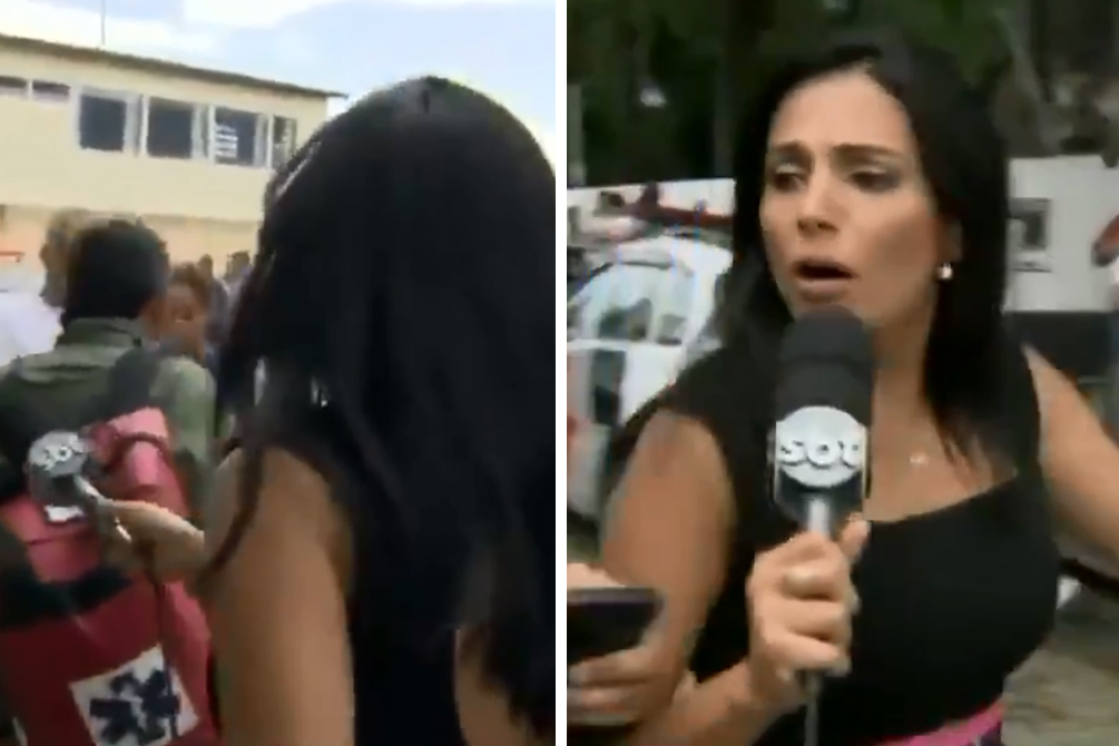 Repórter do SBT é criticada por cobertura de ataque em escola em Suzano