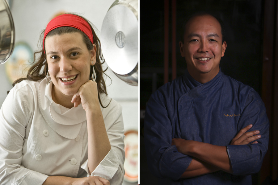 A chef Bella Masano recebe o colega André Saburó no Amadeus
