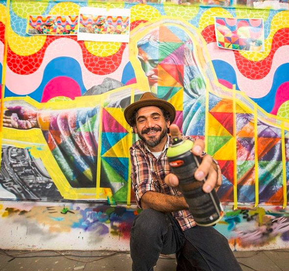 Eduardo Kobra cria novo mural próximo ao Minhocão em São Paulo